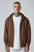 Hoodie Zip - Brown