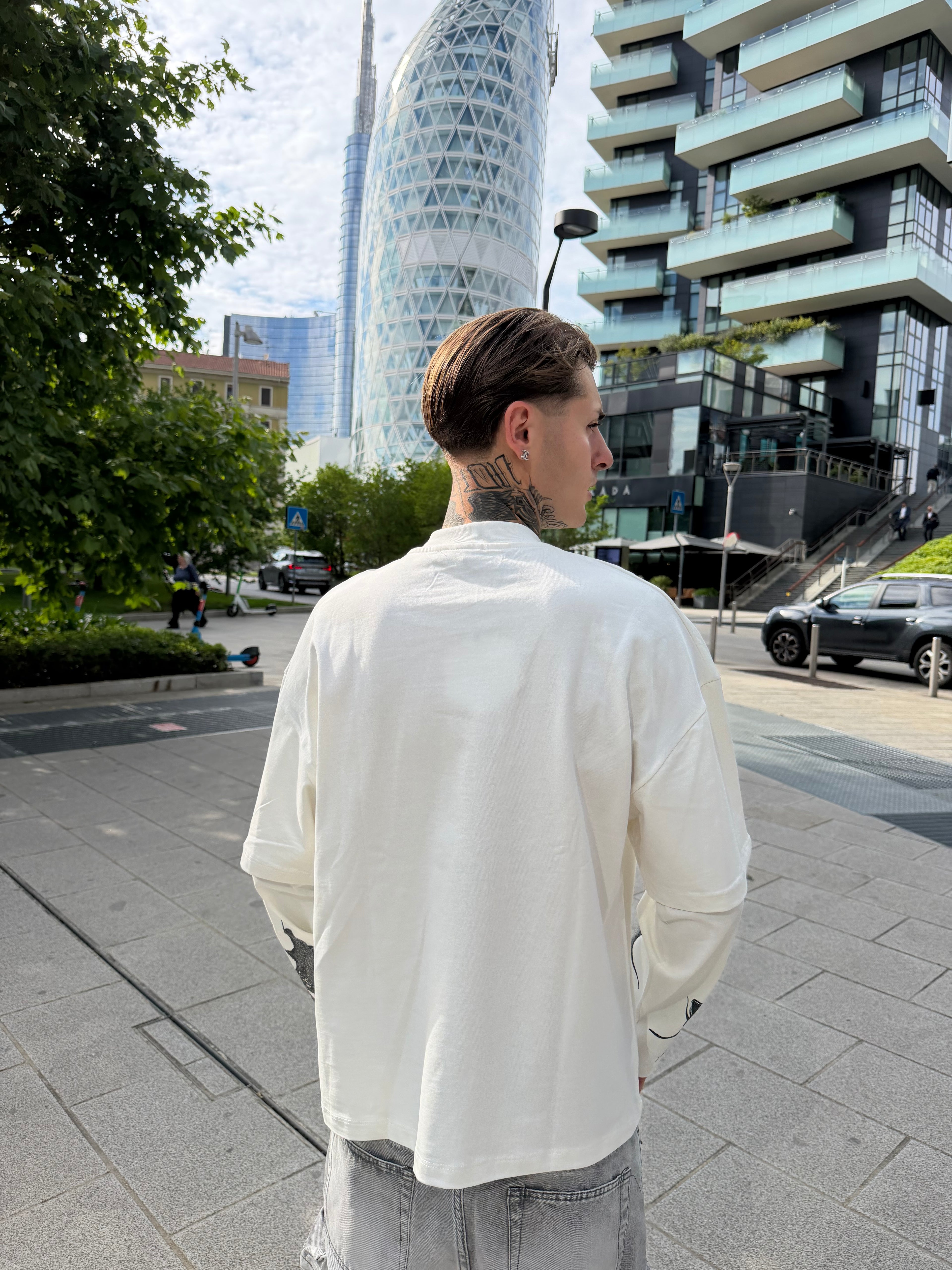 T-shirt long sleeve - white