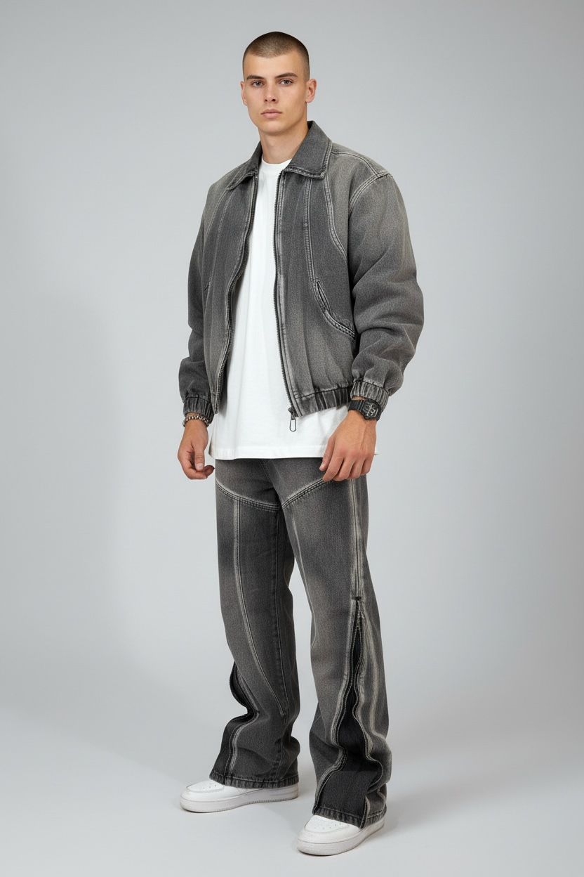 Completo Flare zip Jeans