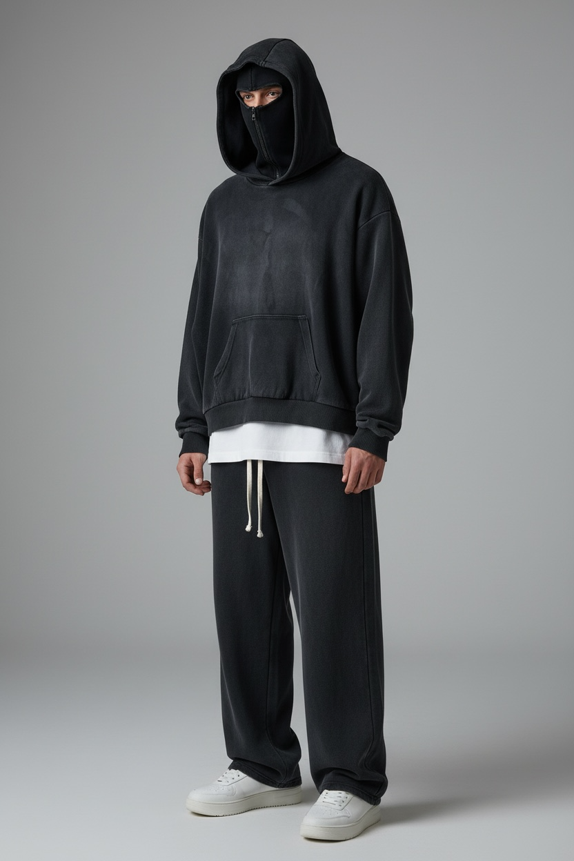 Coordinato Hoodie Tech - Black