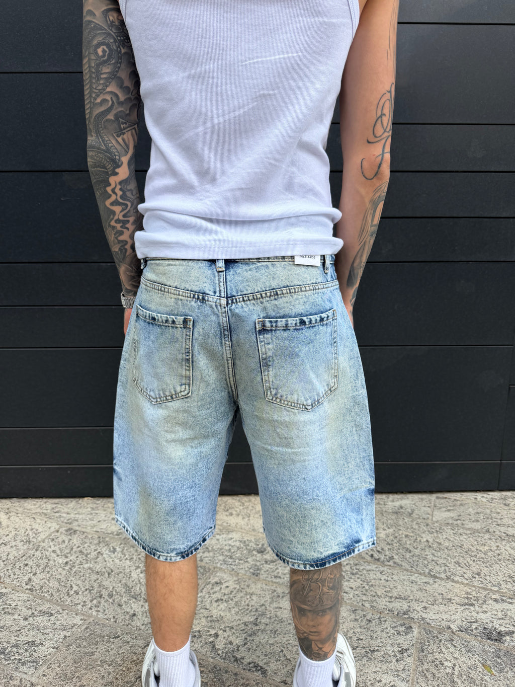 Short croci strass - denim