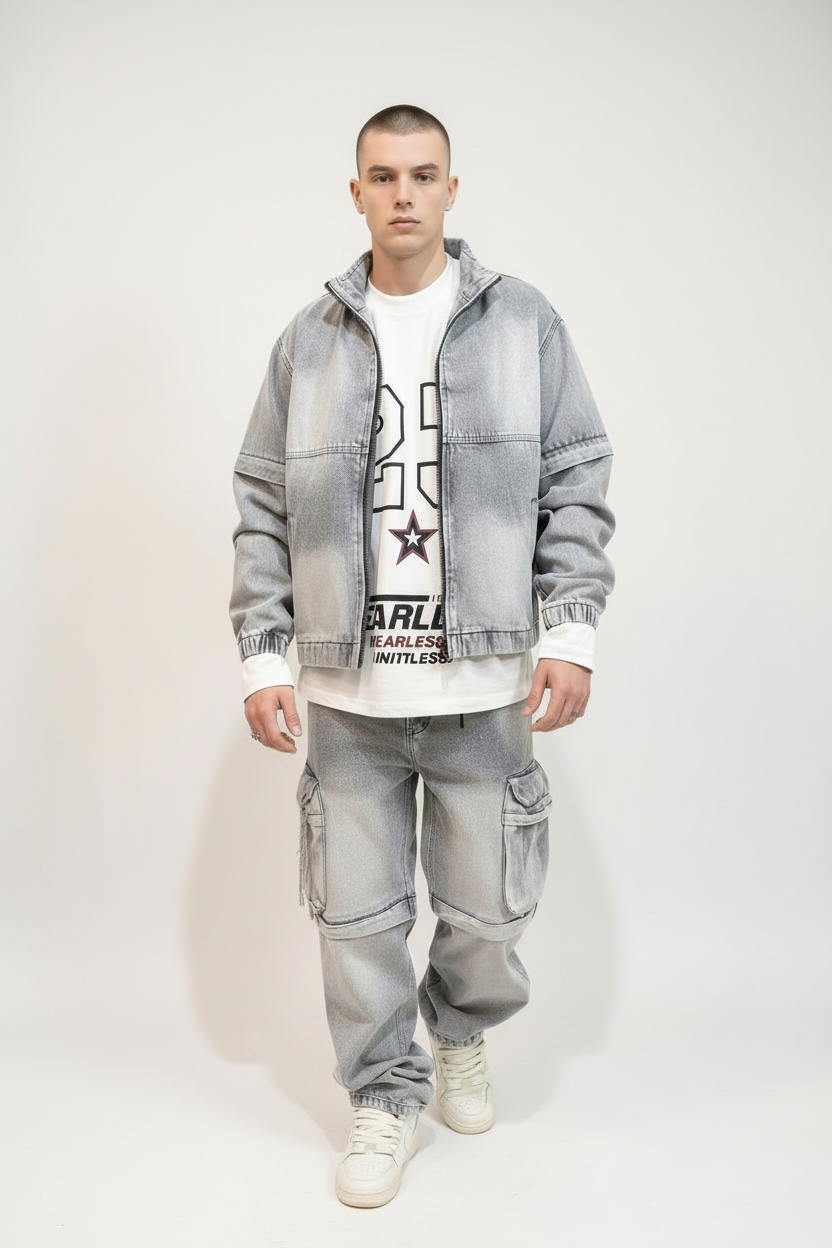 Coordinato Cargo Jeans - Grey