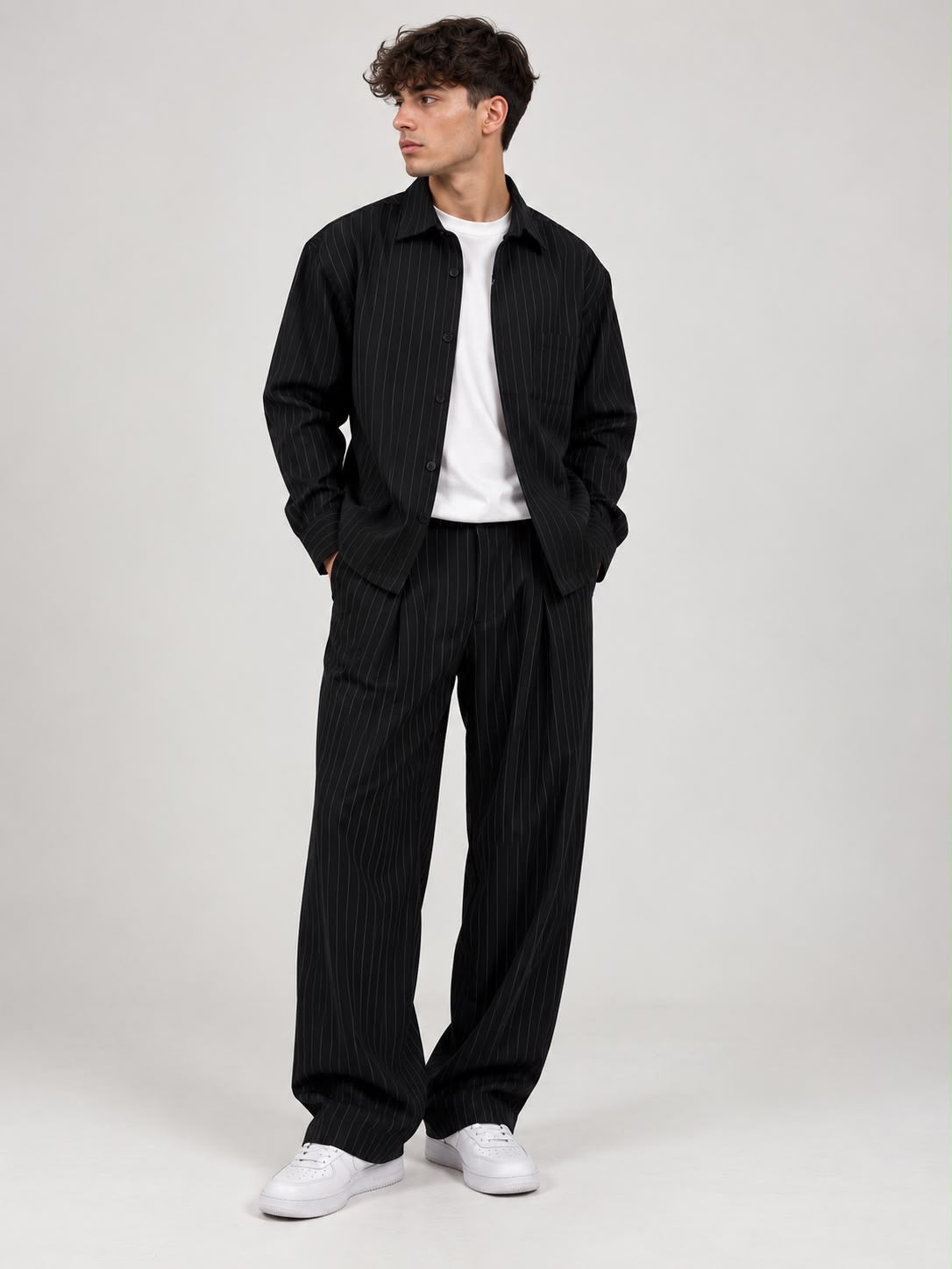 Completo Gessato Black