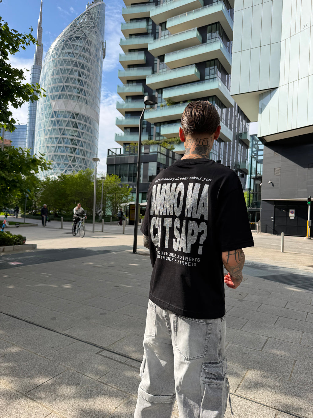 T-shirt con stampa - black