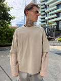 T-shirt camicia long sleeve - beige