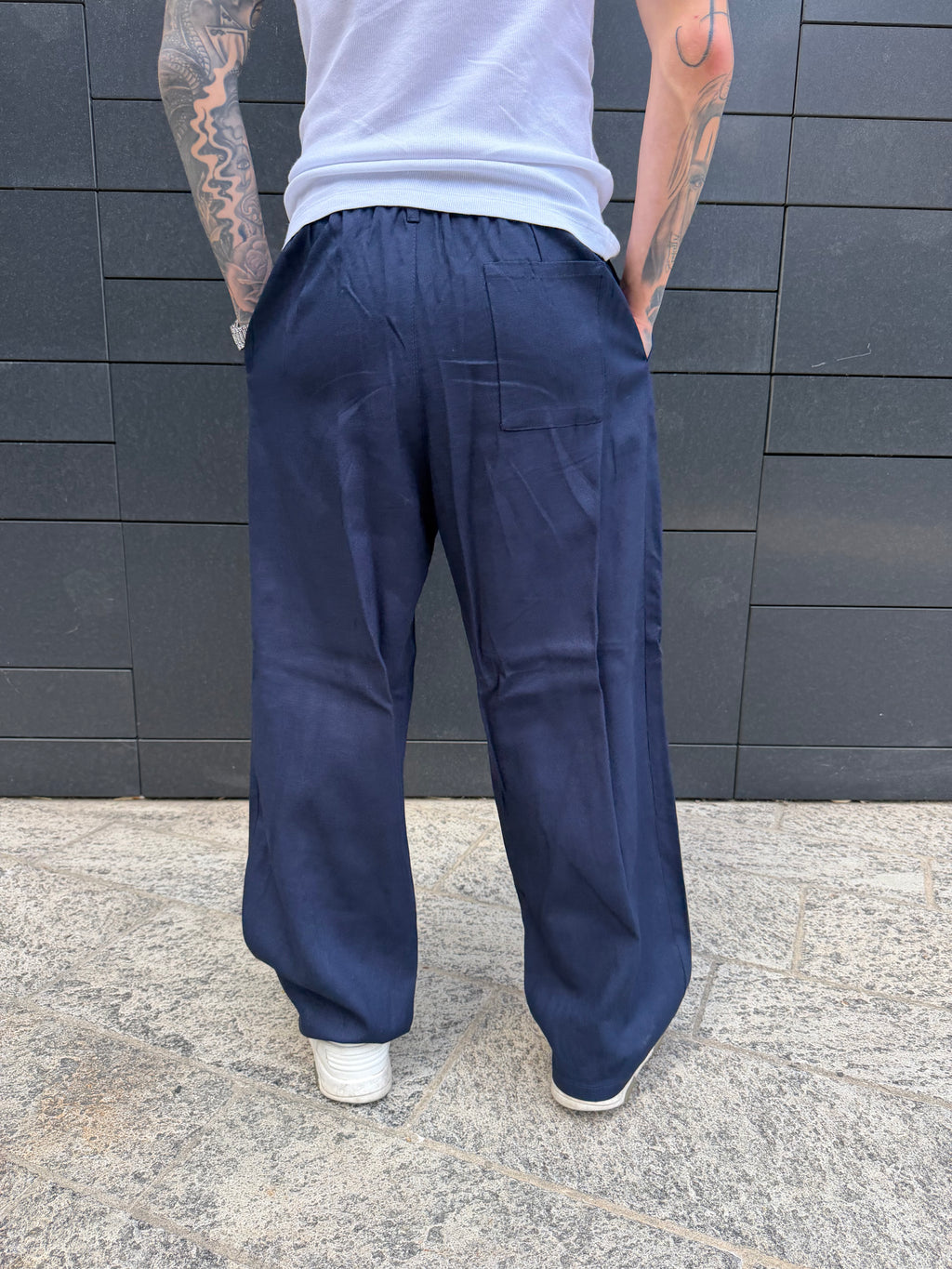 Pantalone Balloon lino - blue