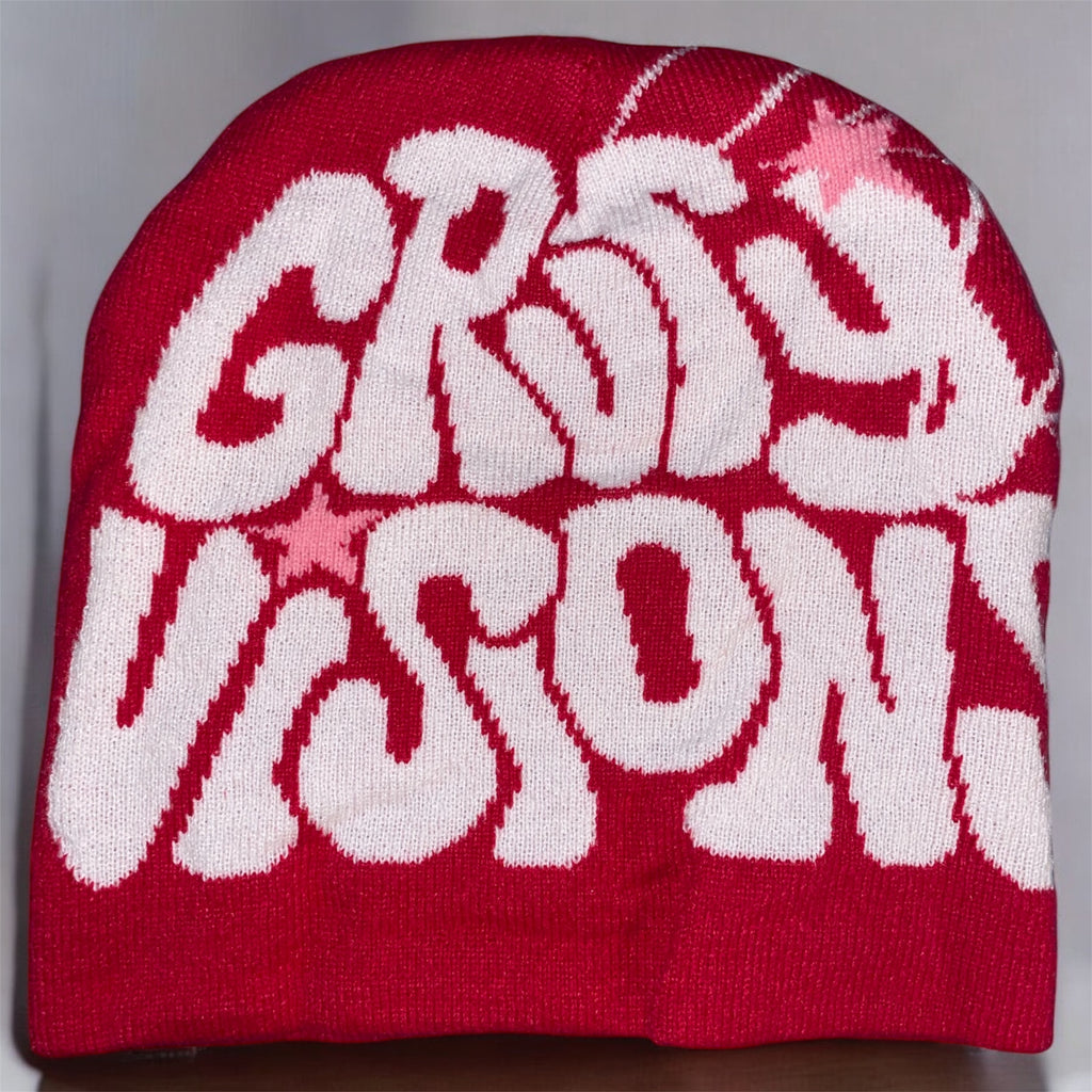 Beanie Grvty Visions - Red & White