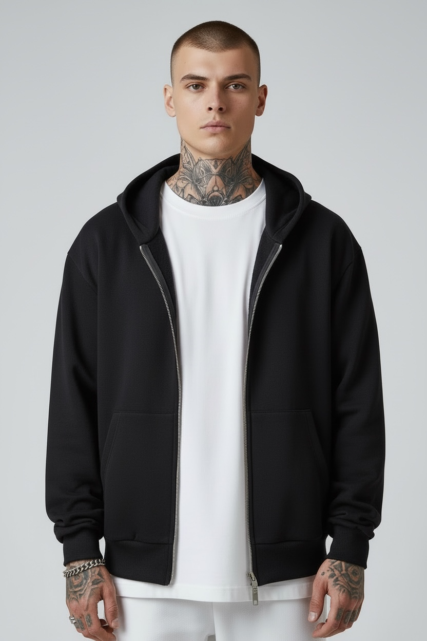 Hoodie Zip - Black