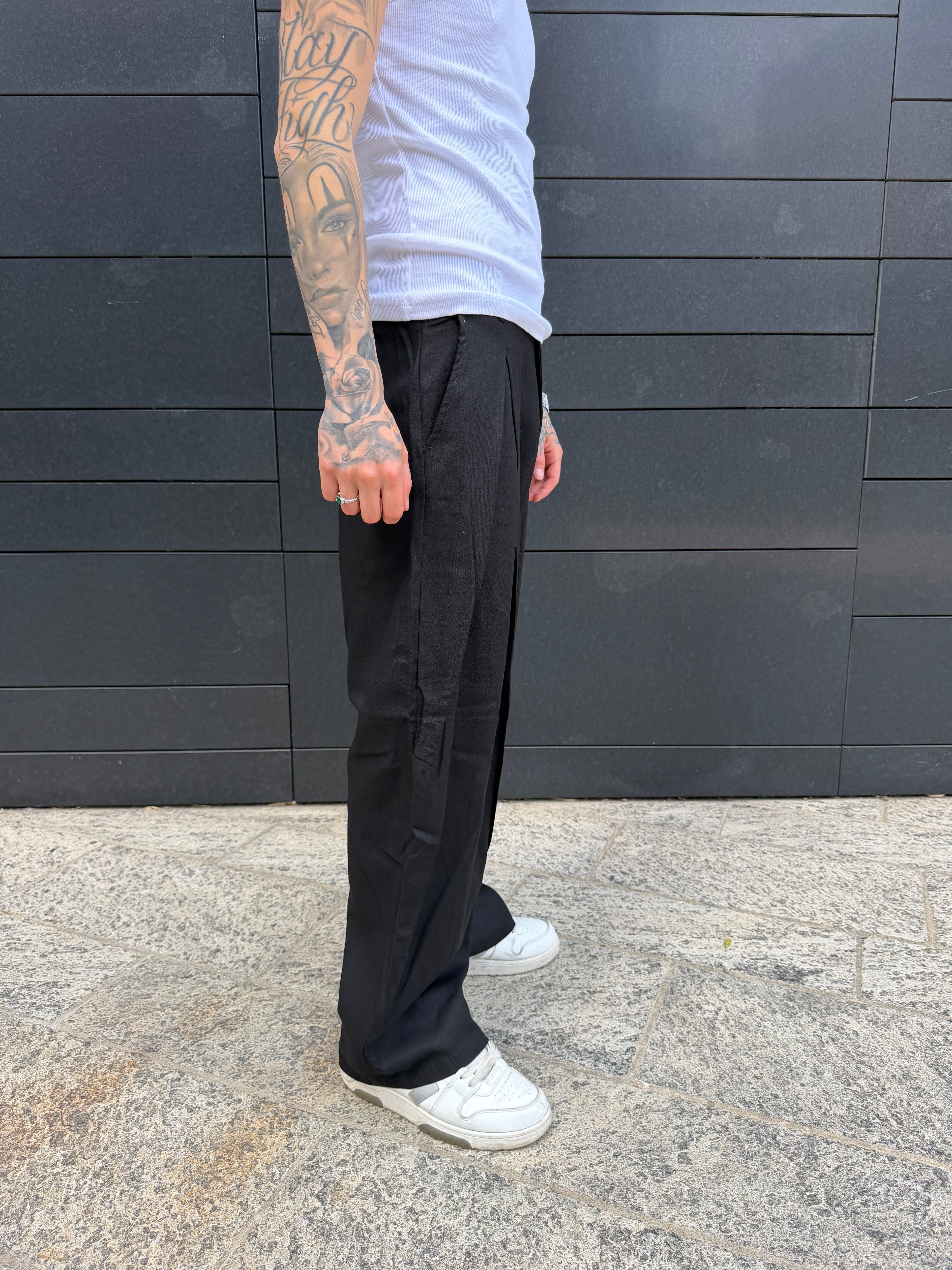 Pantalone Balloon lino - black