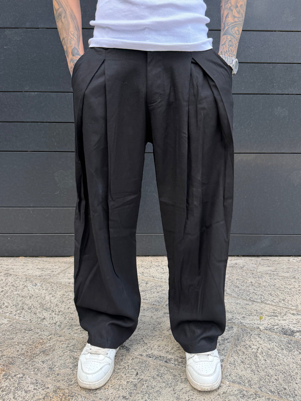 Pantalone Balloon lino - black