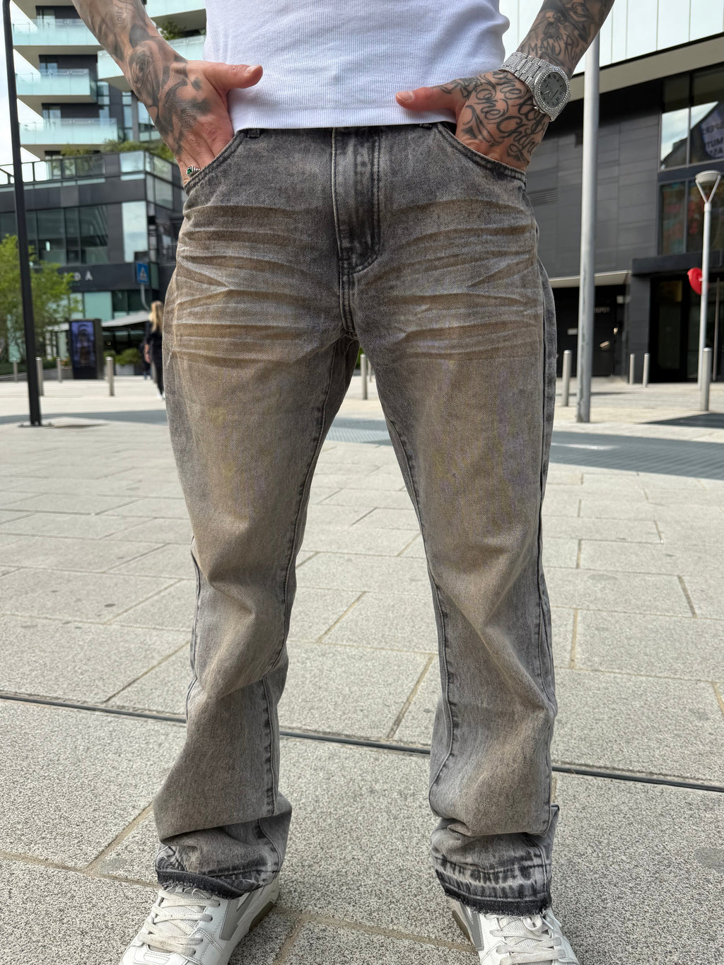 Jeans flare - sabbiato