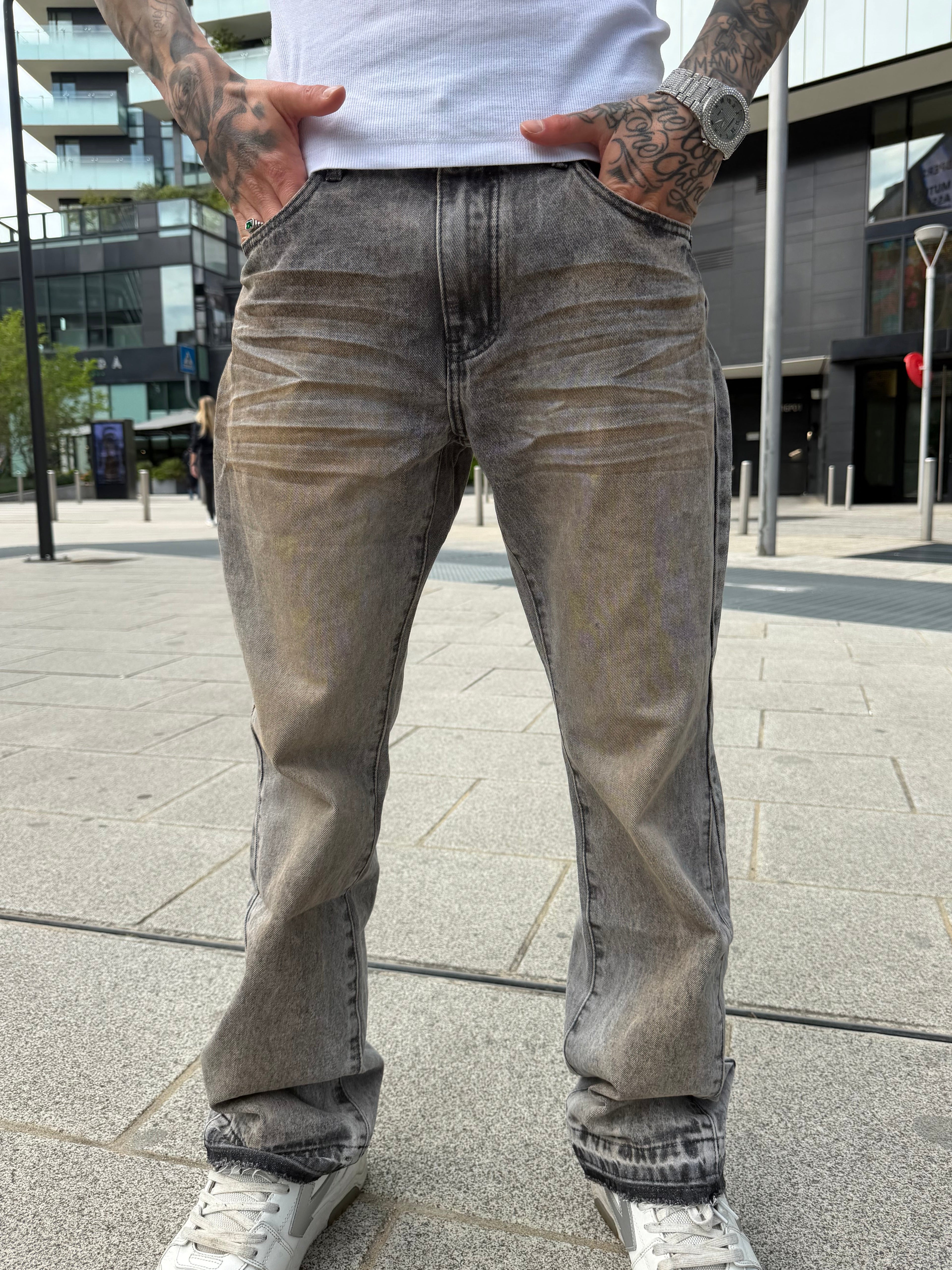 Jeans flare - sabbiato