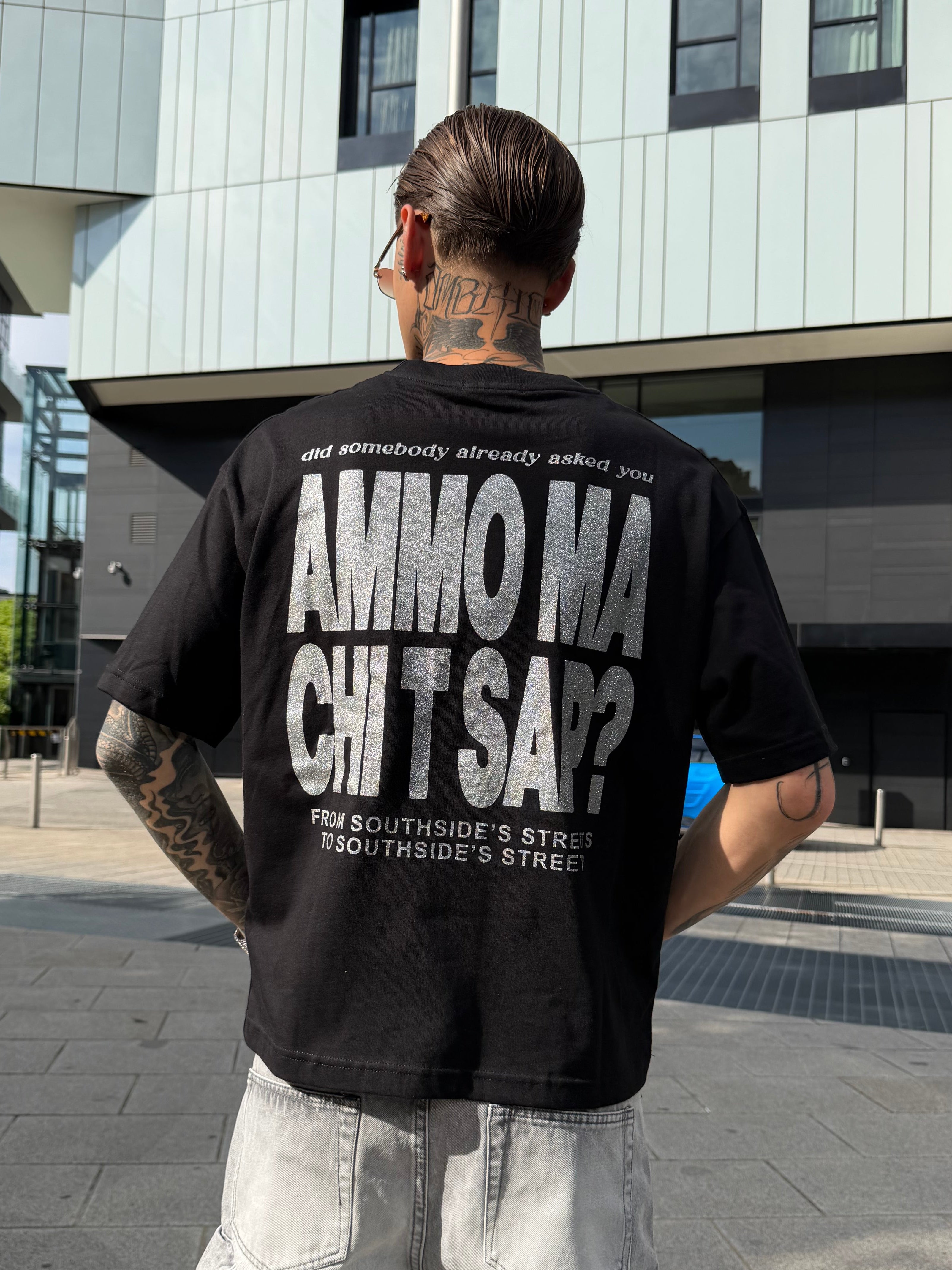 T-shirt con stampa - black