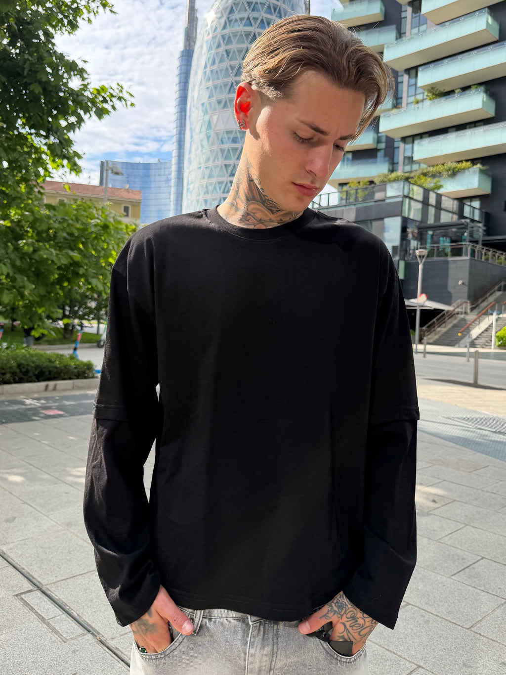 T-shirt long sleeve Black
