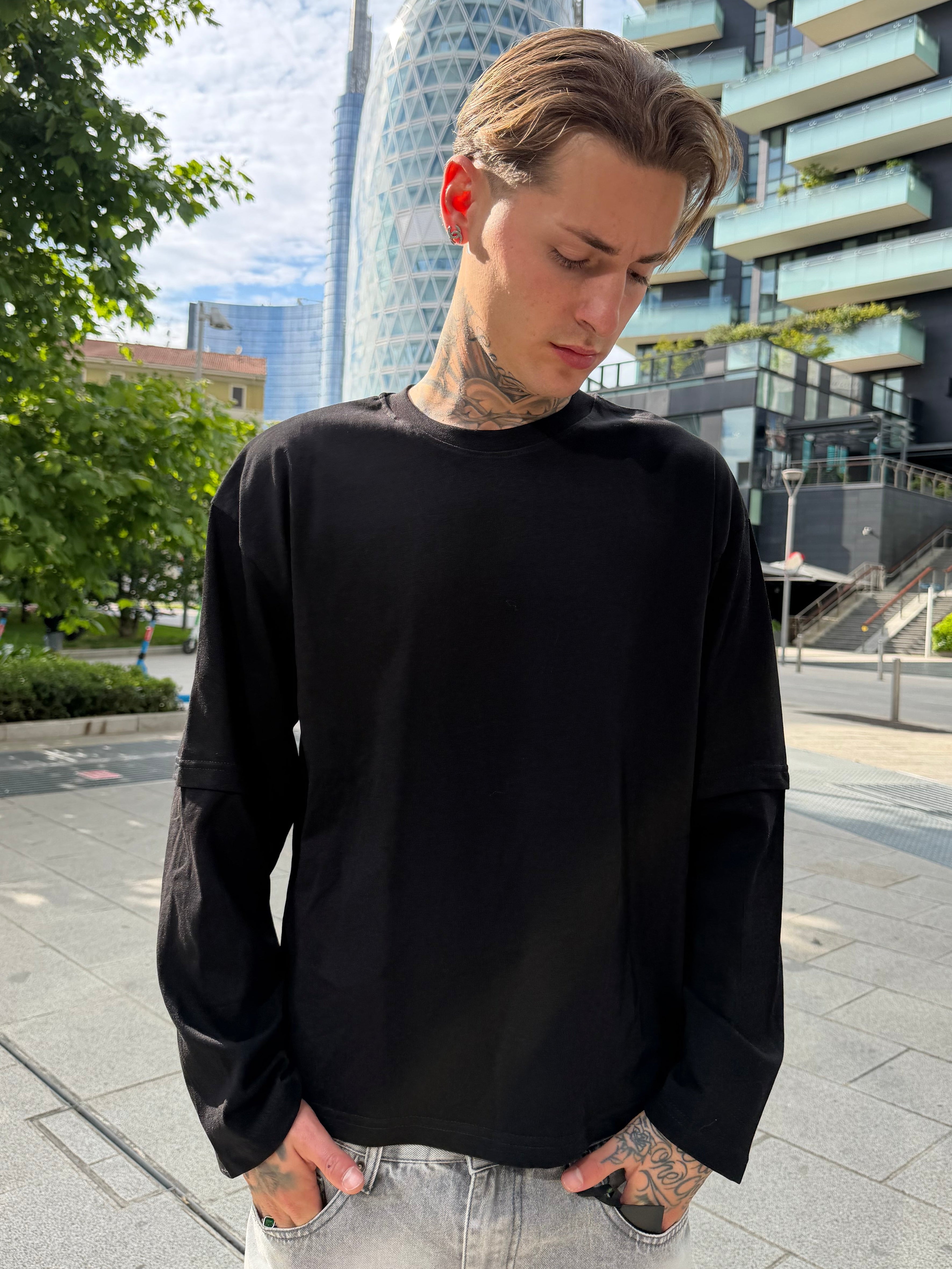 T-shirt long sleeve Black