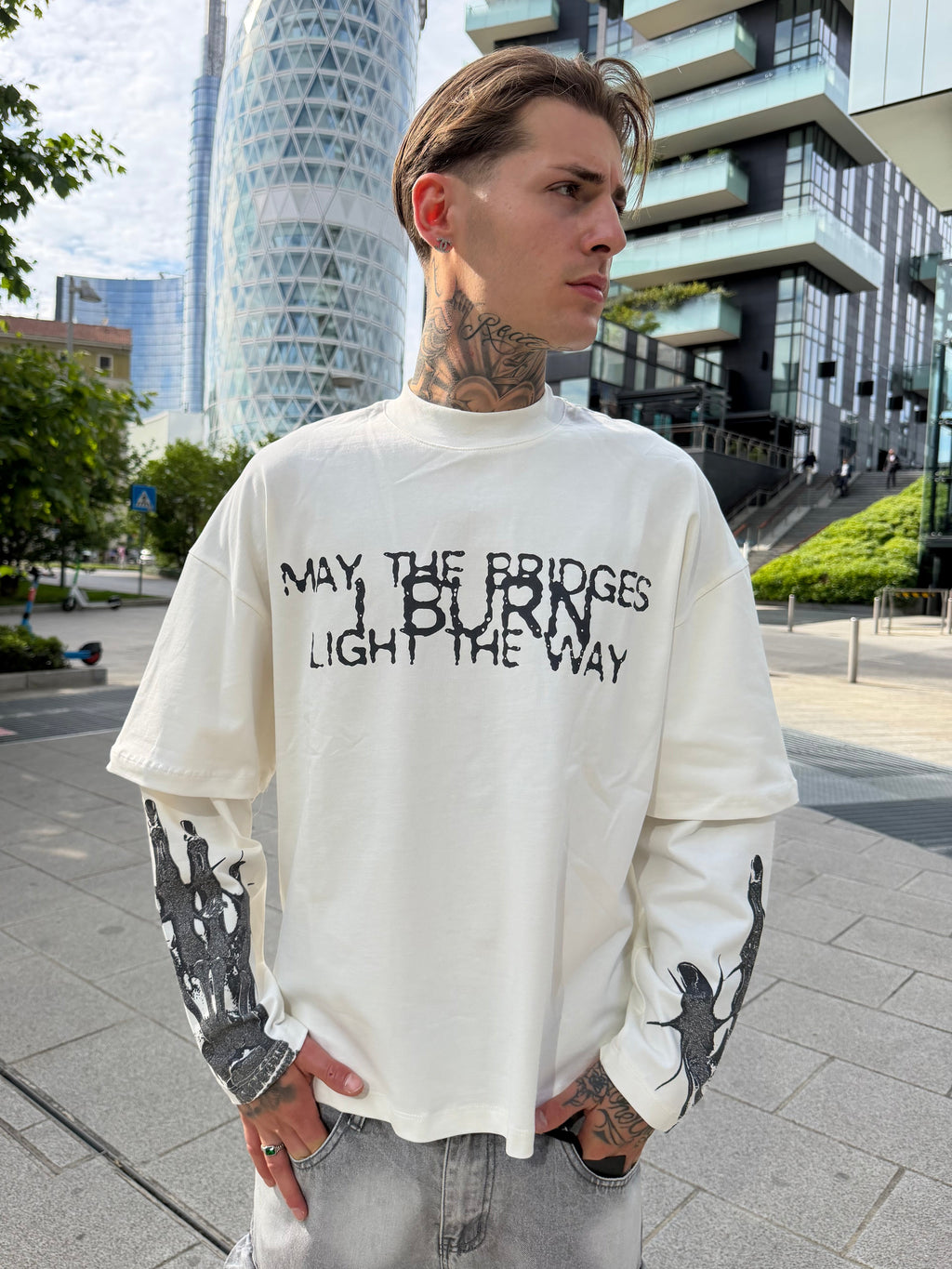 T-shirt long sleeve - white