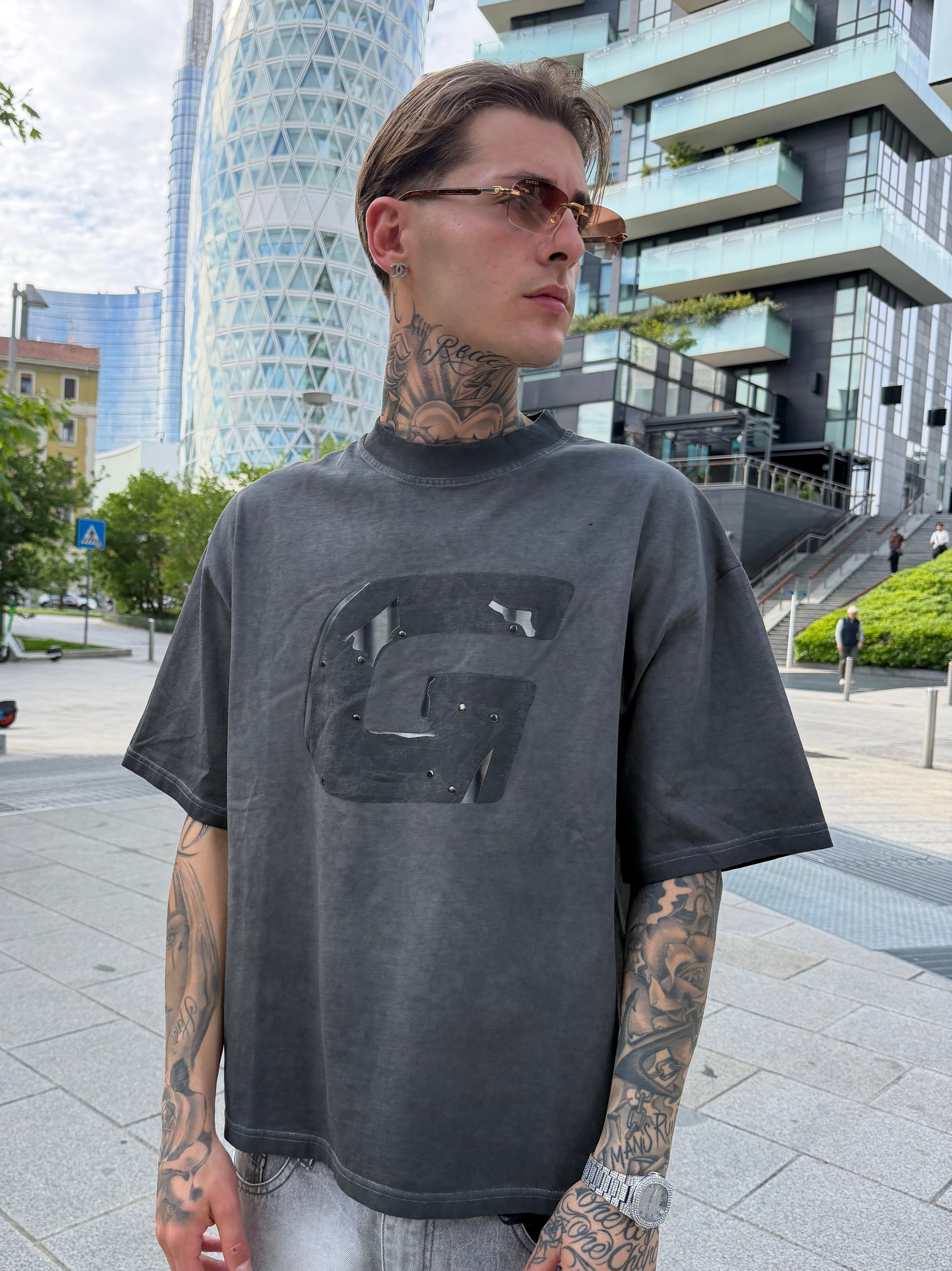 T-shirt con stampa - Dark Grey