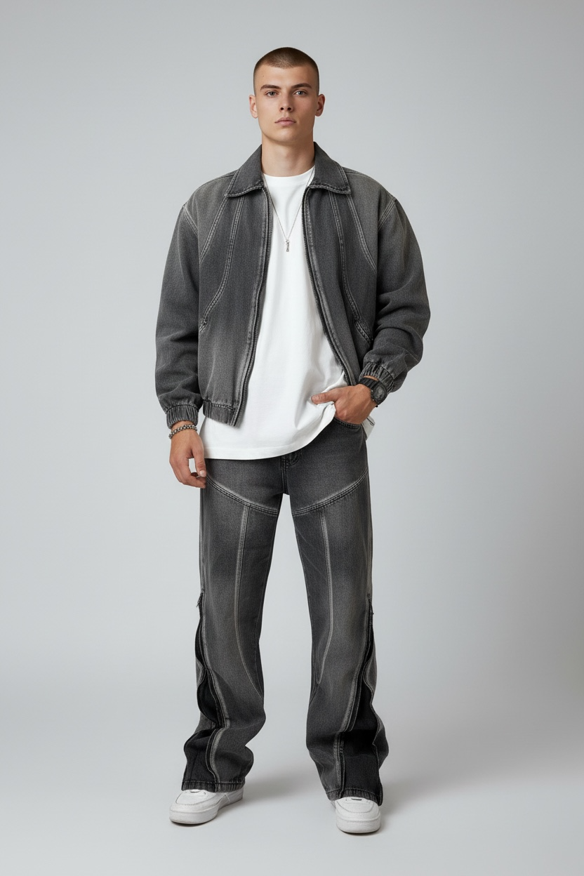 Completo Flare zip Jeans