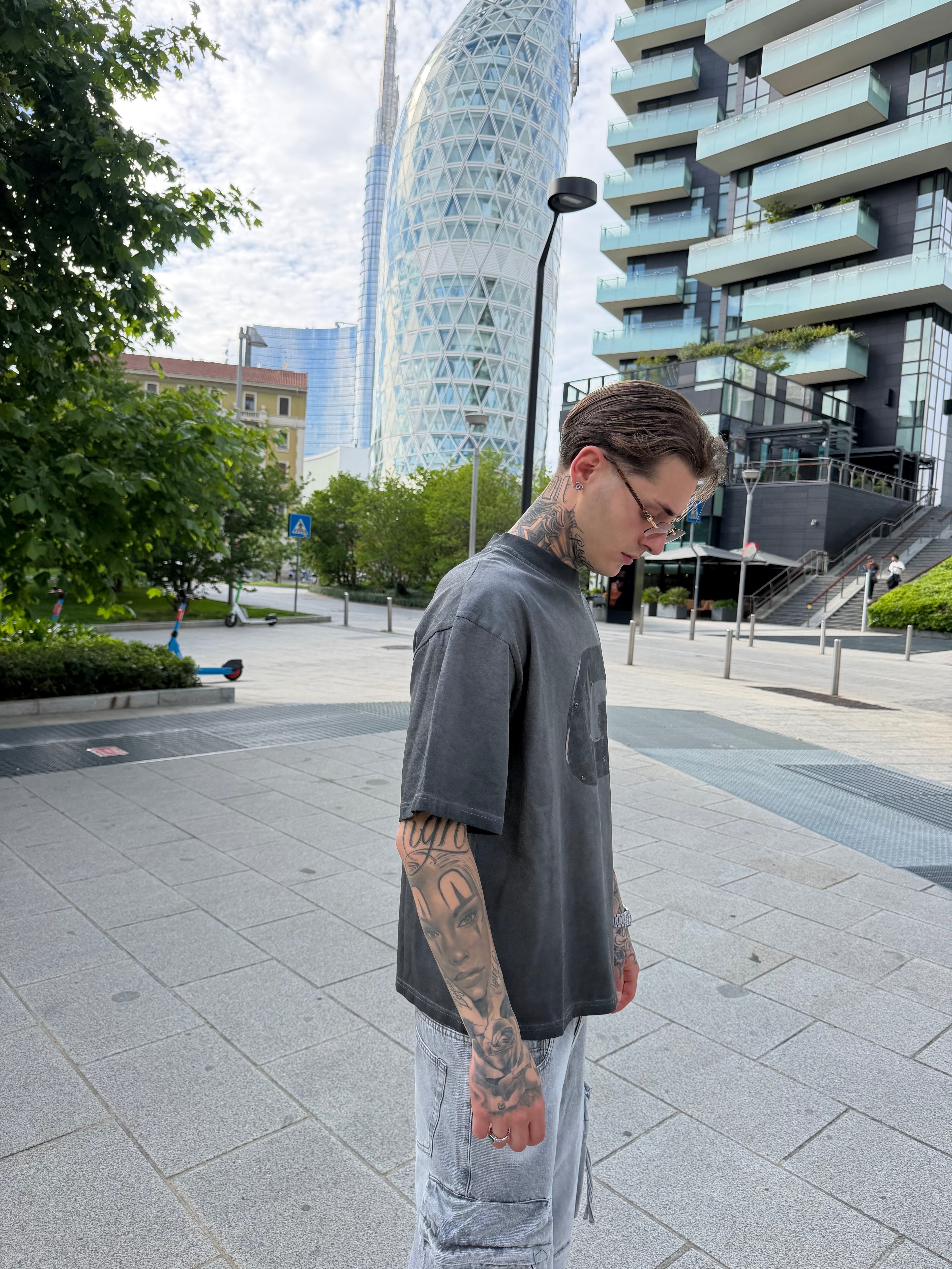 T-shirt con stampa - Dark Grey