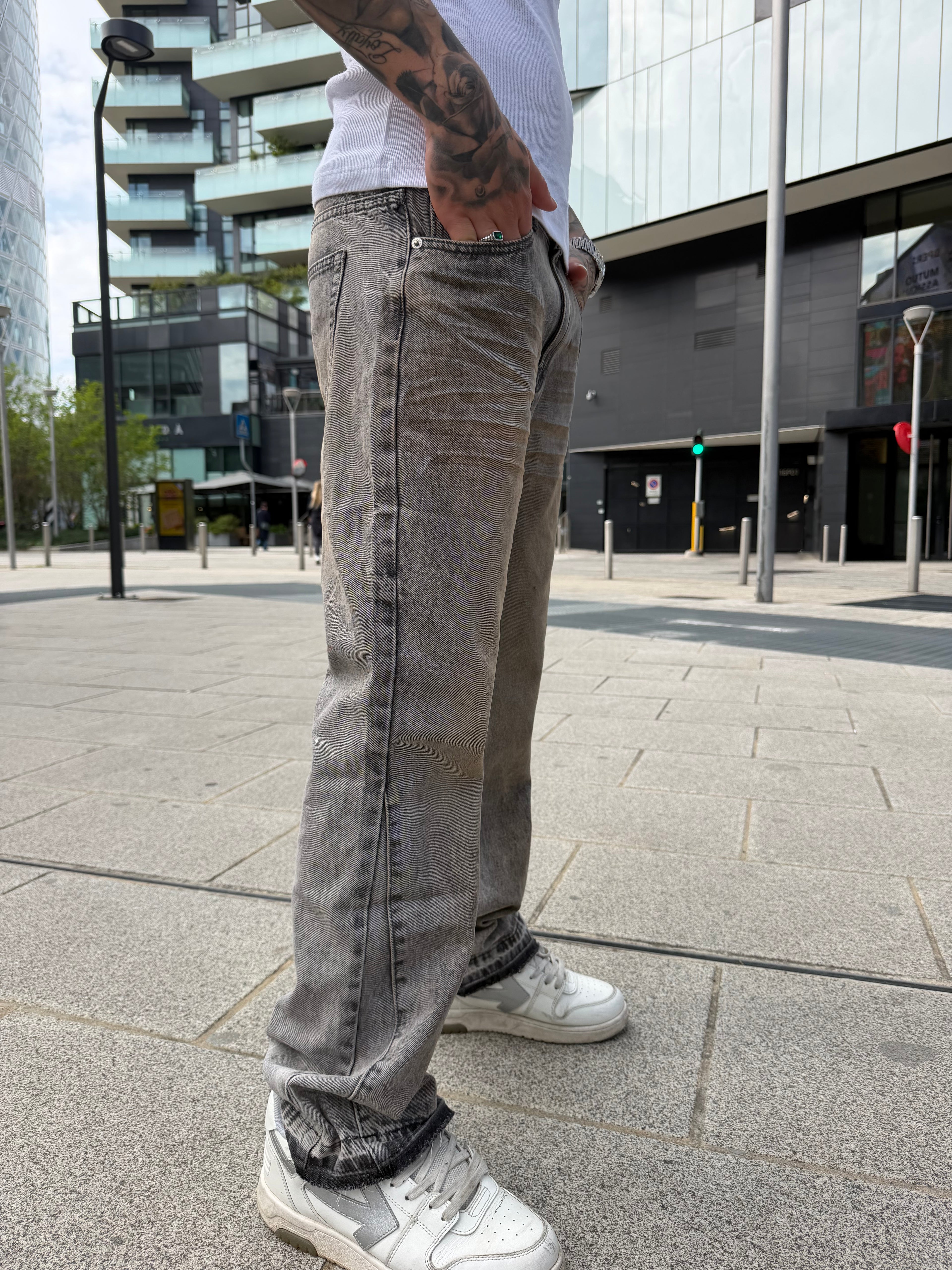 Jeans flare - sabbiato
