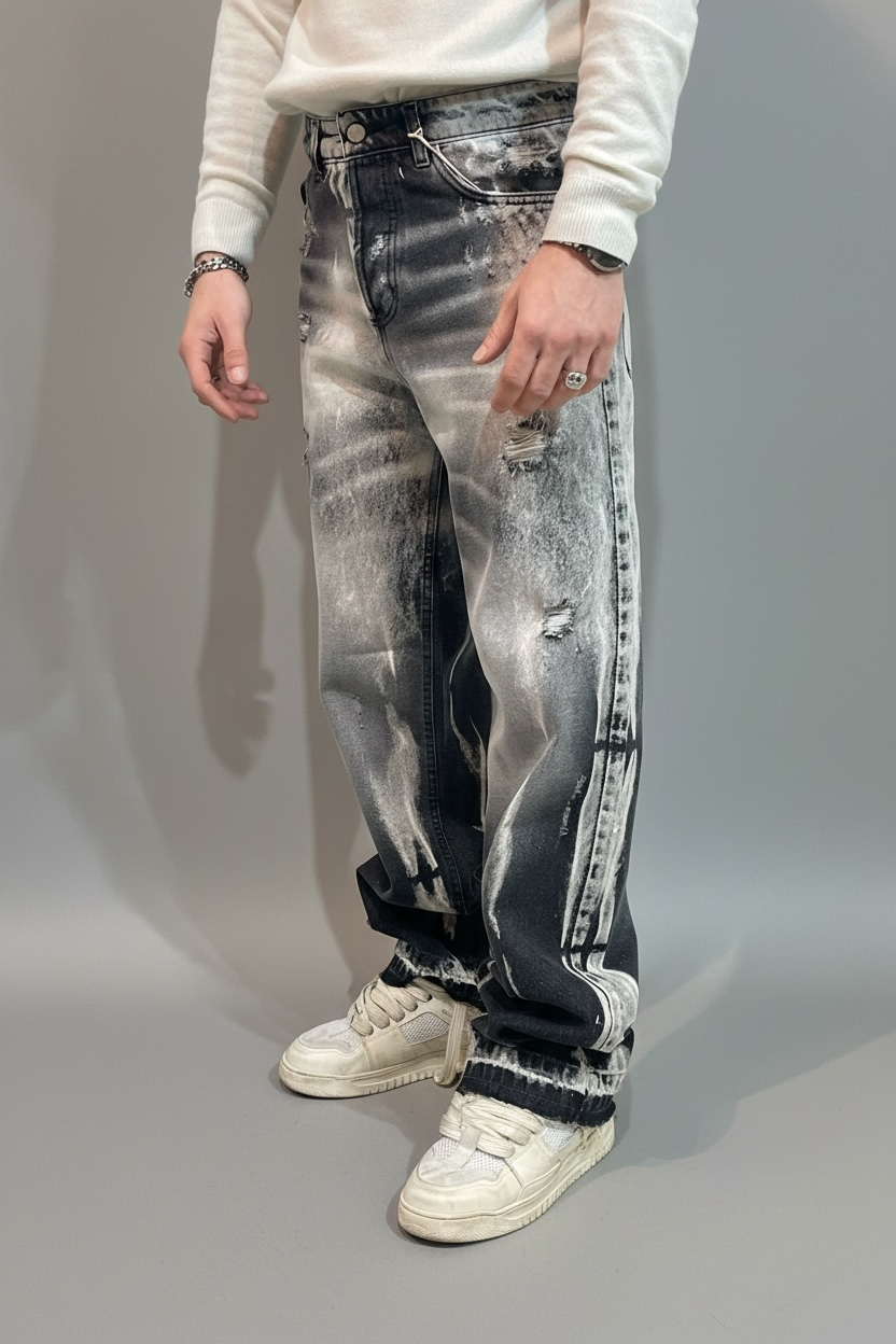 Jeans straight fit grey/black