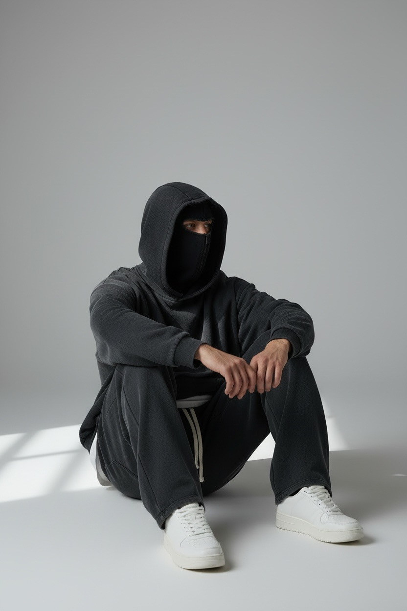 Coordinato Hoodie Tech - Black