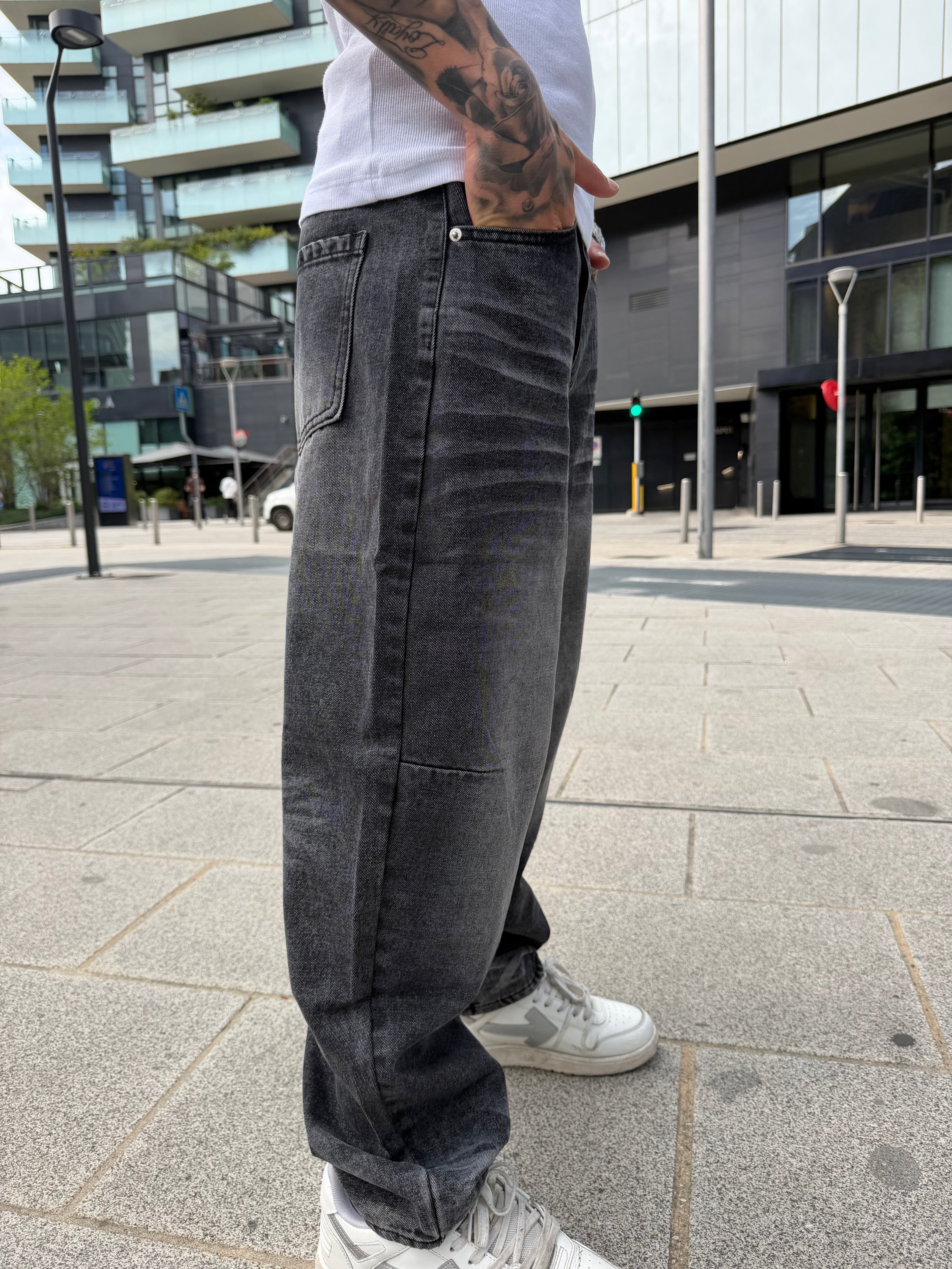 Jeans baggy - black