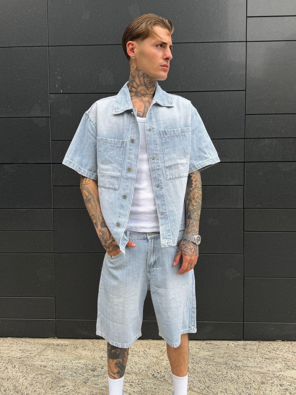 Coordinato shorts - denim
