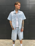 Coordinato shorts - denim