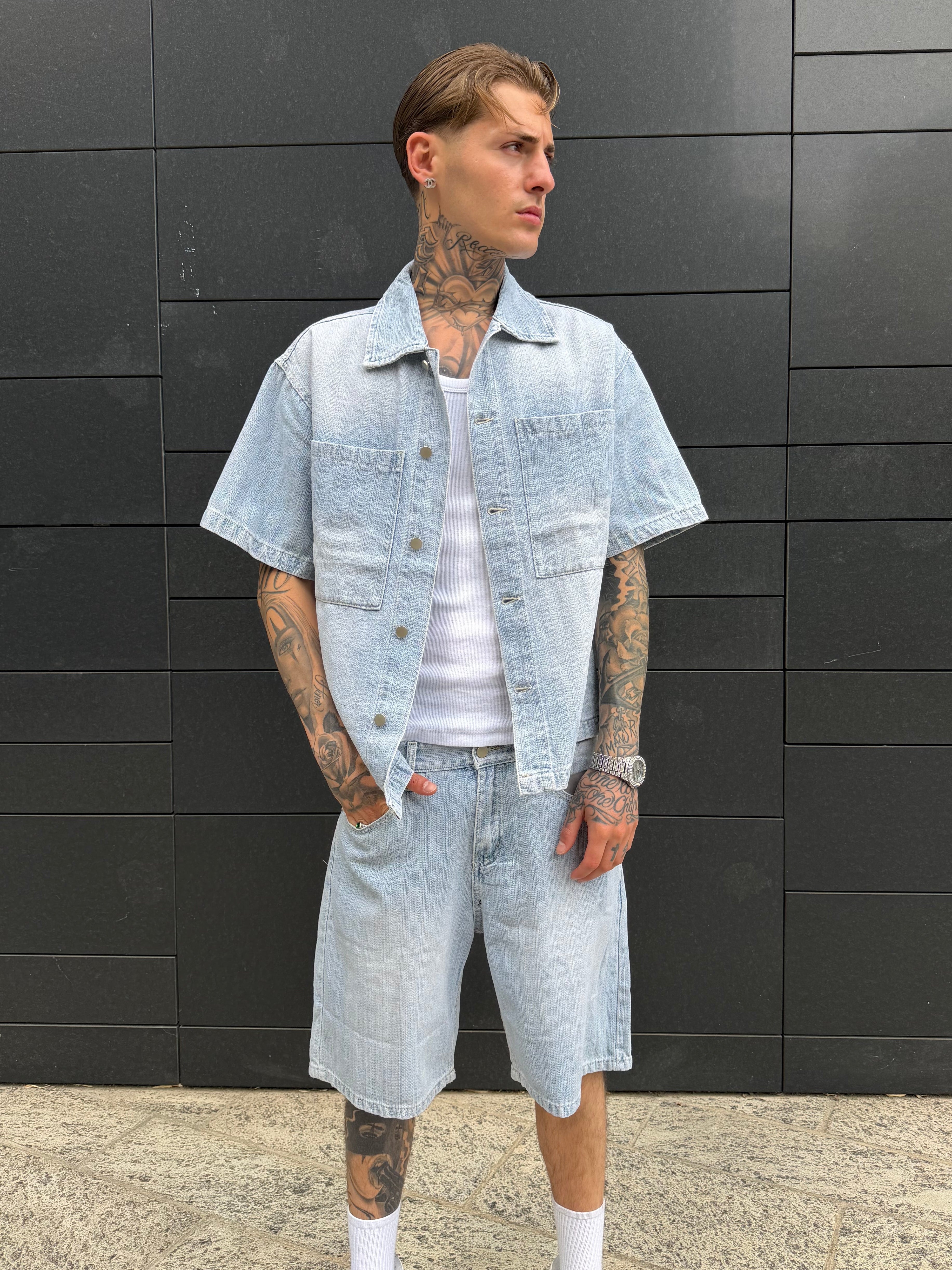 Coordinato shorts - denim
