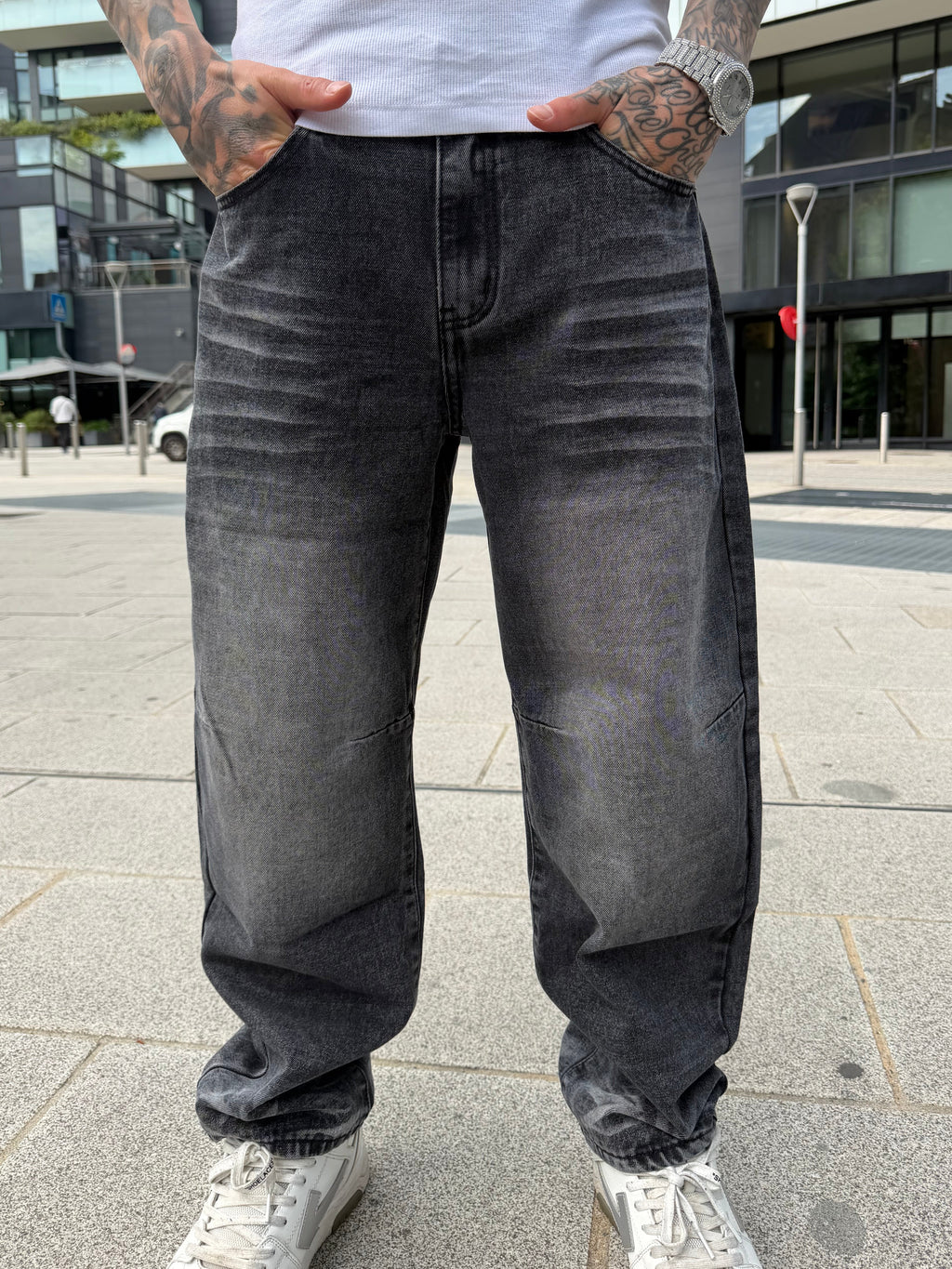 Jeans baggy - black