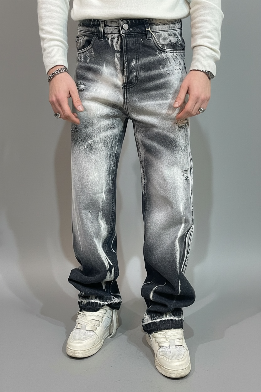 Jeans straight fit grey/black