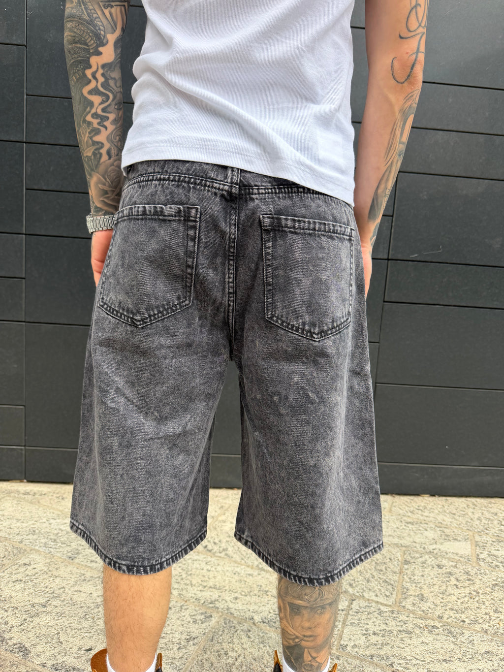 Jeans baggy strass - black