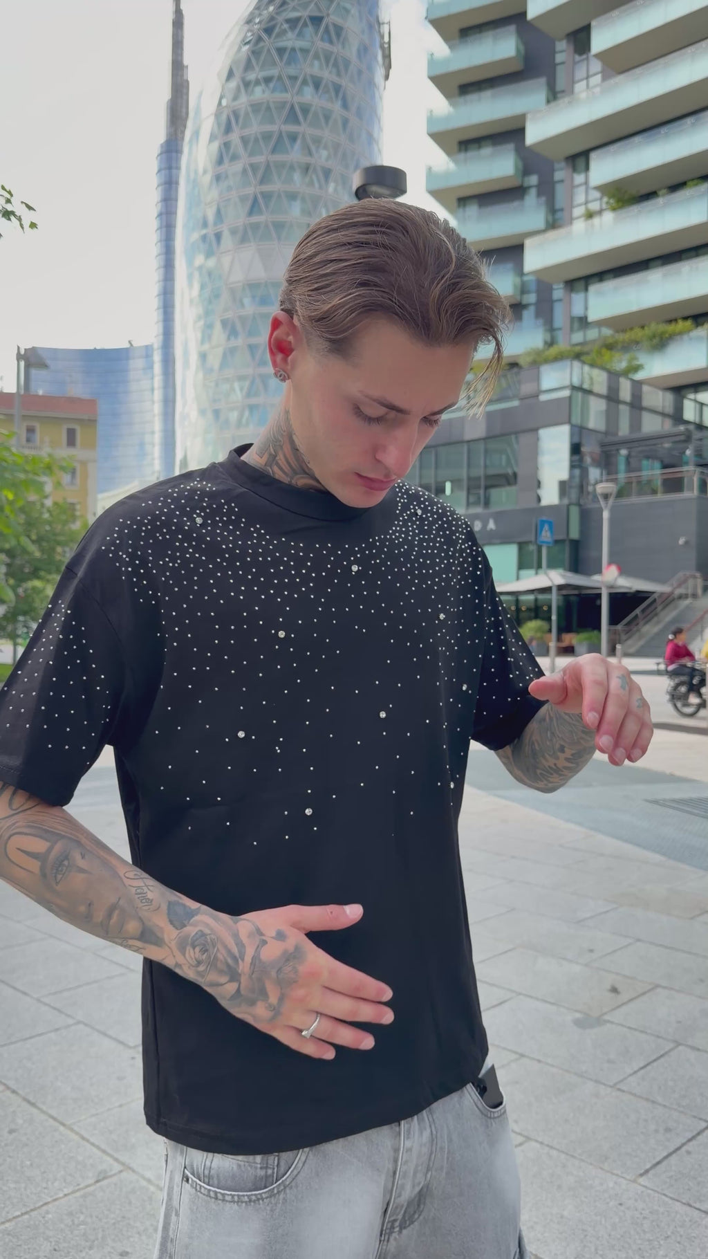 T-shirt Brillantinata - Black
