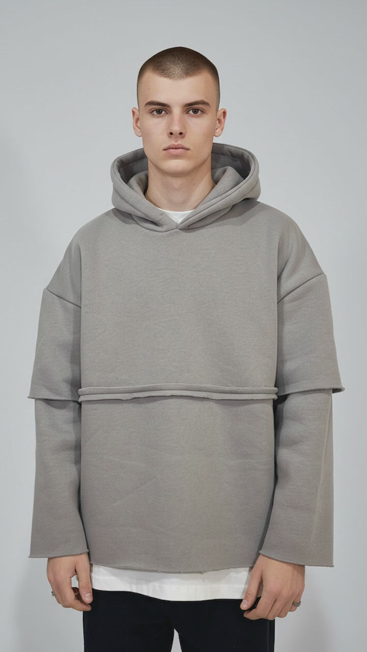 Hoodie Oversize "Double Layer" - Grey