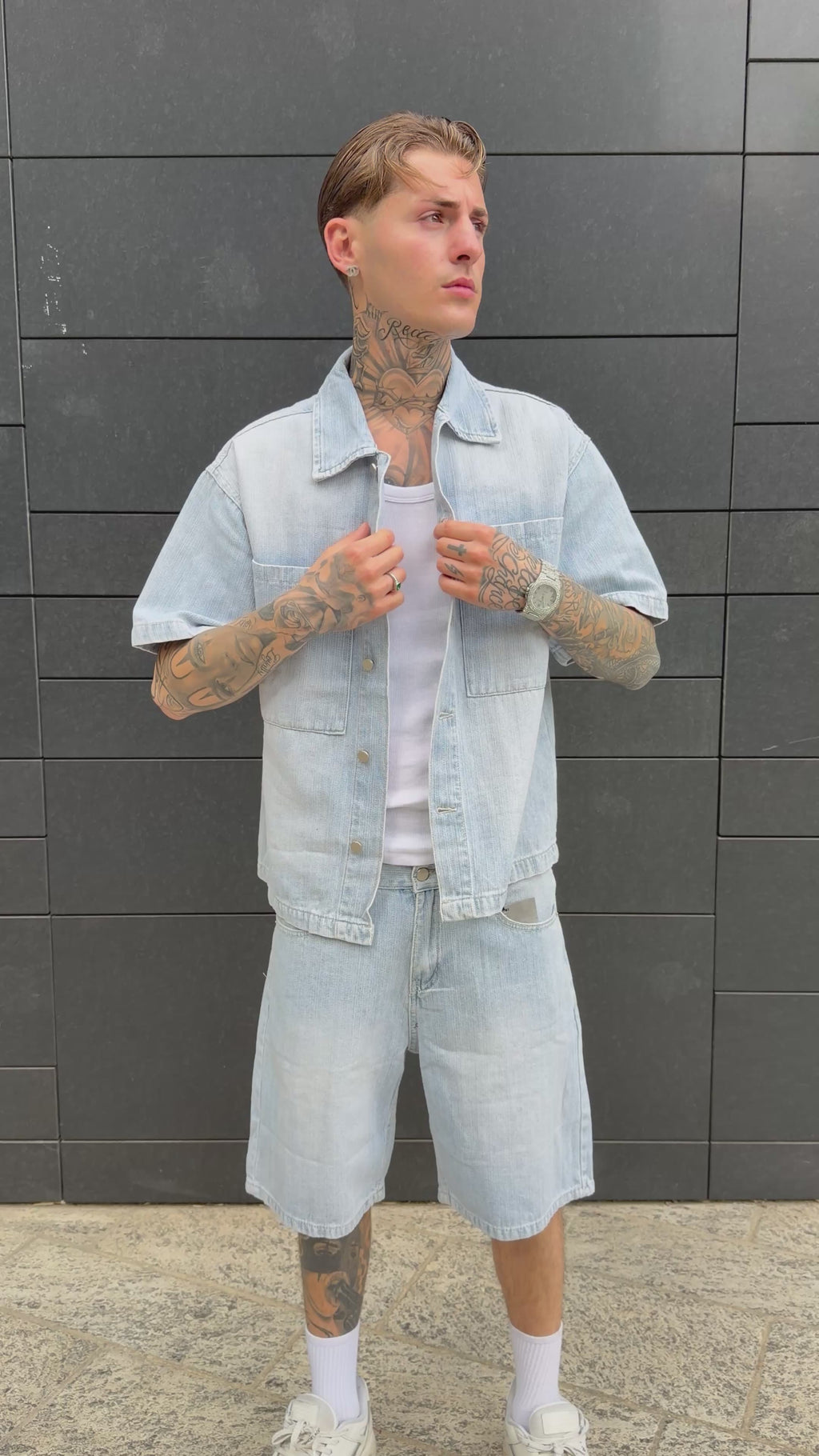 Coordinato shorts - denim